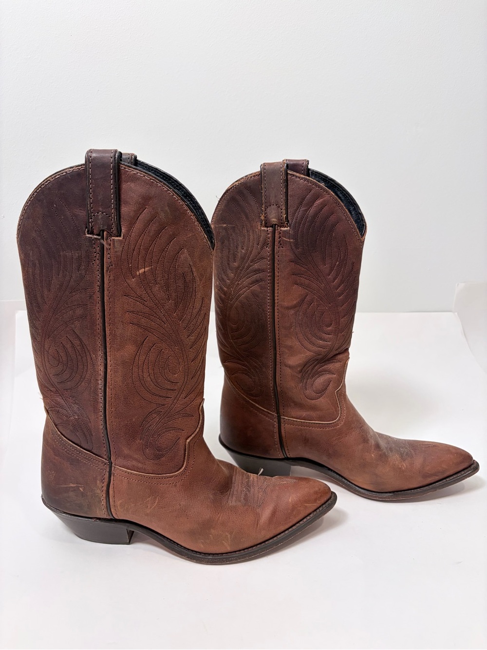 Code West Brown Leather Western Cowboy Boots – US 7